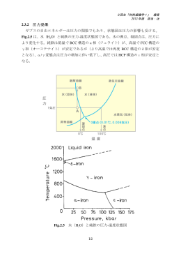 12 2.3.2 圧力効果 ギブスの自由エネルギーは圧力の関数でもあり、状態