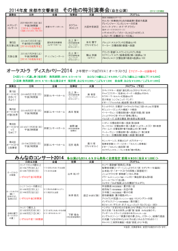 2014年度 京都市交響楽団 その他の特別演奏会（自主公演）