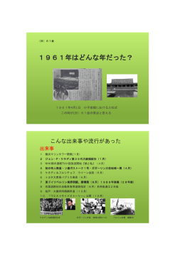 1961年はどんな年だった？