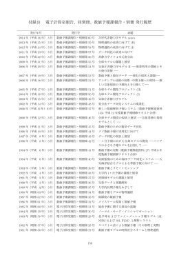 付録B 電子計算室報告、同別冊、数値予報課報告・別冊発行履歴