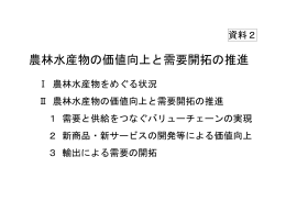 資料2 農林水産物の価値向上と需要開拓の推進（PDF：2090KB）