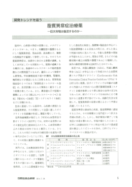 脂質異常症治療薬 ～巨大市場は復活するのか