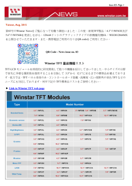 Winstar TFT 量産機種リスト