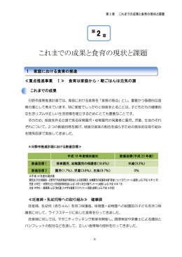 第2章 これまでの成果と食育の現状と課題 [1528KB pdfファイル]