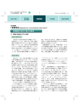(1) 事業の経過及びその成果