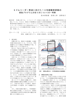 ミドルリーダー育成に向けた10年経験者研修の