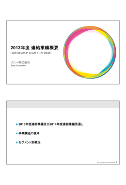 2013年度 連結業績概要