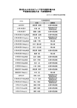 第9回JKJO全日本ジュニア空手道選手権大会 甲信越地区選抜大会