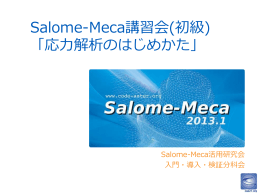 Salome-Meca講習会(初級) 「応力解析のはじめかた」