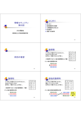 情報セキュリティ 第05回 はじめに 前回の復習 論理積