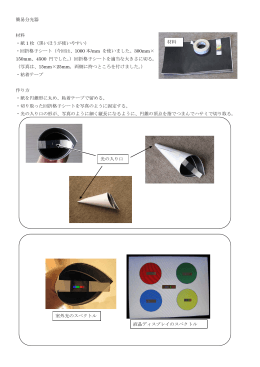 簡易分光器 材料 ・紙 1 枚（黒いほうが使いやすい） ・回折格子シート