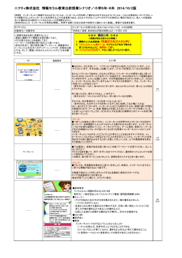 ニフティ株式会社 情報モラル教育出前授業シナリオ／小学5年・6年