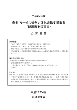 商業・サービス競争力強化連携支援事業 （新連携支援事業）