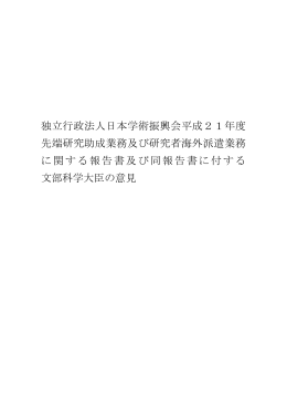 先端研究助成業務に関する報告書 （PDF:1684KB）