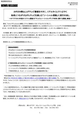 テレビとソーシャルメディアの併用実態に関する調査結果
