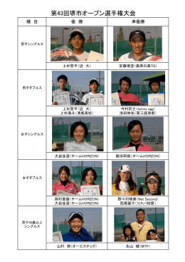 第43回堺市オープン選手権大会