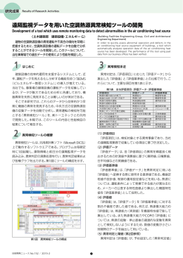遠隔監視データを用いた空調熱源異常検知ツールの開発