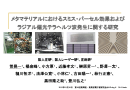 メタマテリアルにおけるスミス・パーセル効果の研究 - SPring-8