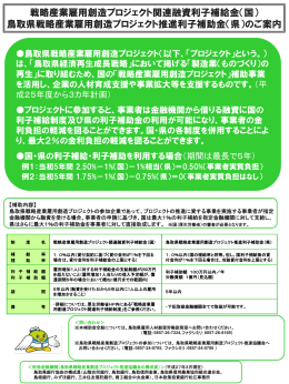 戦略産業雇用創造プロジェクト関連融資利子補給金（国） 鳥取県戦略