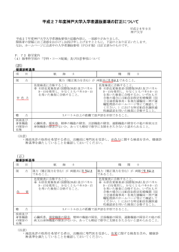 平成27年度神戸大学入学者選抜要項の訂正について （誤） （正）