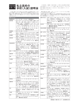 私立高校の 学校（入試）説明会