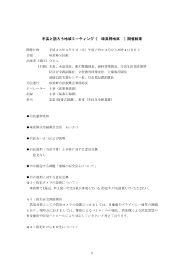 市長と語ろう地域ミーティング〔 味真野地区 〕開催結果