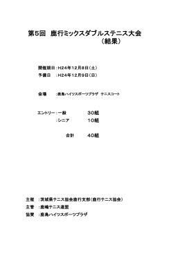 平成24年度 鹿行ミックス大会の結果をアップしました