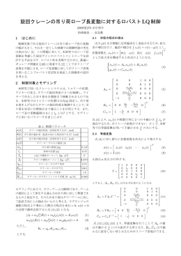 旋回クレーンの吊り荷ロープ長変動に対するロバストLQ制御