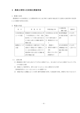 2 農業主導型6次産業化整備事業