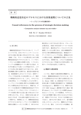 戦略的意思決定のプロセスにおける因果連関についての言及