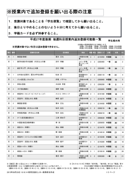 ※授業内で追加登録を願い出る際の注意