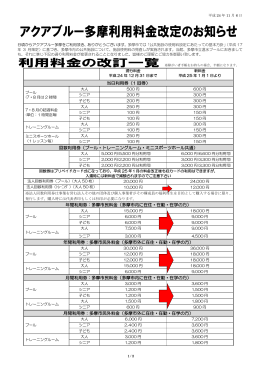 当日利用券（1 回券） 回数利用券（プール