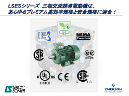 LSESシリーズ 三相交流誘導電動機は、 あらゆるプレミアム高効率規格