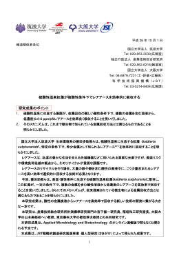 硫酸性温泉紅藻が強酸性条件下でレアアースを効率的に