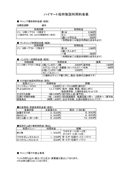 ハイマート佐仲施設利用料金表