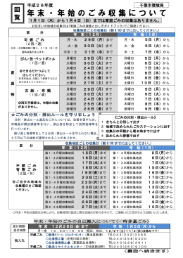 年末・年始のごみ収集について