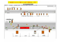 片側通行止めの場合の通行規制図（例）