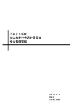 平成24年度 富山市歩行者通行量調査 報告書概要版