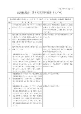 技術提案書に関する質問回答書（1／6）