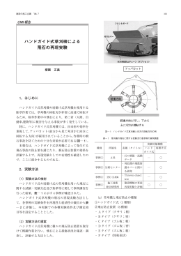 ハンドガイド式草刈機による 飛石の再現実験