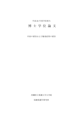 博 士 学 位 論 文