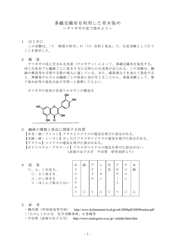 多繊交織布を利用した草木染め