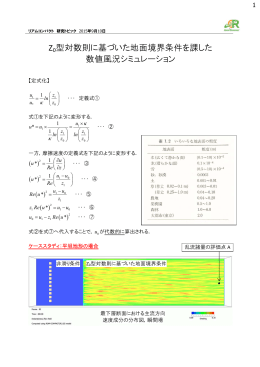 Z0型対数則に基づいた地面境界条件を課した 数値 - RIAM