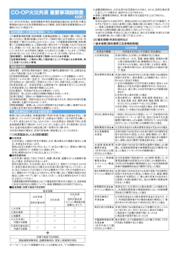 CO・OP火災共済 重要事項説明書