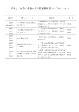 平成27年春の全道火災予防運動期間中の行事について