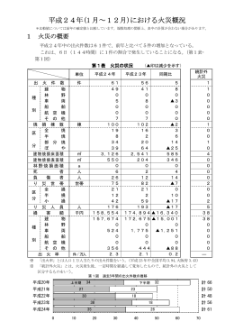 平成24年(1 月～12月)における火災概況