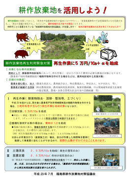 耕作放棄地を活用しよう！ [PDFファイル／159KB]