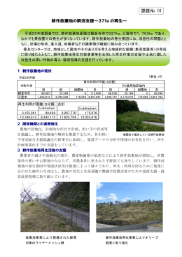 耕作放棄地の解消支援～37ha の再生～ 課題 No.16