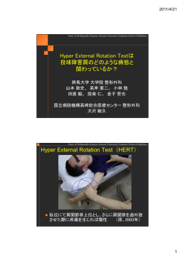 Hyper External Rotation Testは 投球障害肩のどのような病態と 関わっ