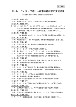 ポート・フィリップ市と大府市の姉妹都市交流沿革